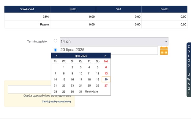 Dodaj własny termin płatności w programie do faktur Dodaj własny termin płatności w programie do faktur