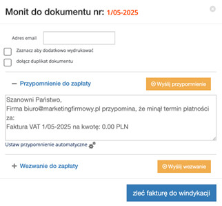 Przypomnienie na email